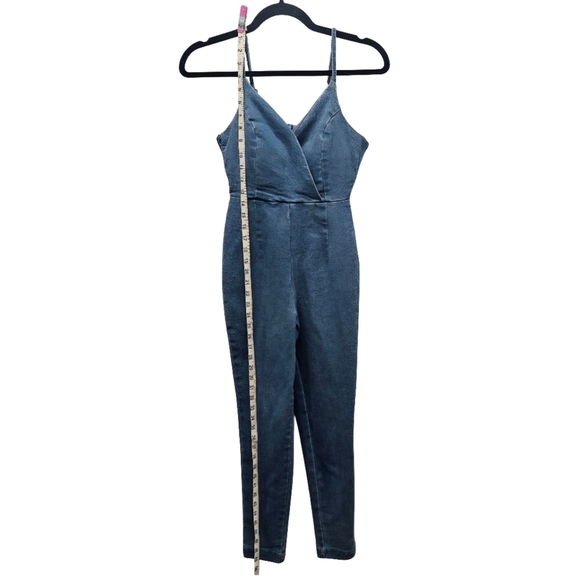 Highway Jeans Spaghetti Strap Jumpsuit Size Small Sleeveless Stretch Blue Denim - Picture 13 of 16